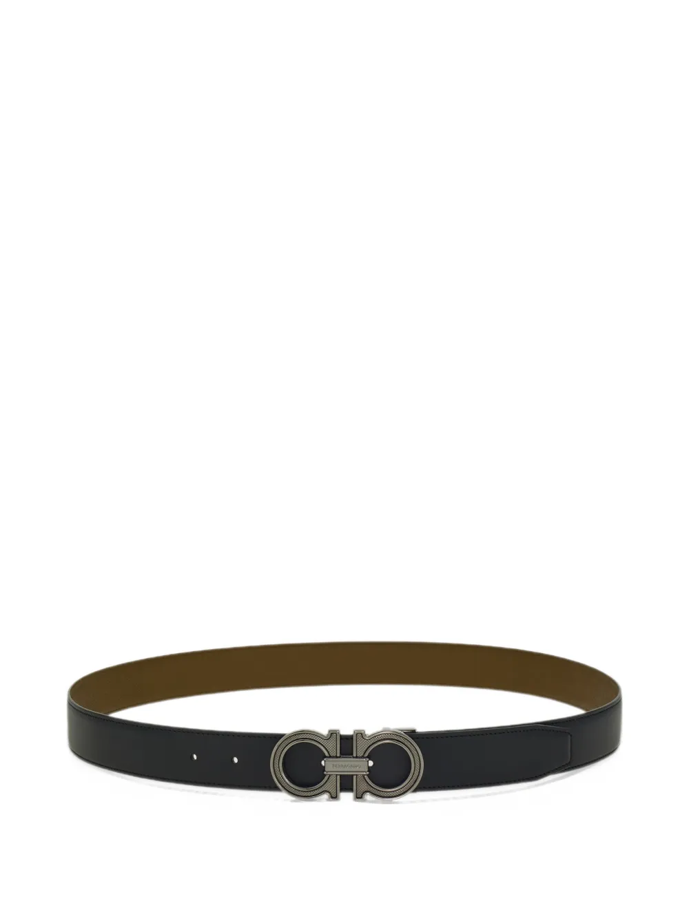 Ferragamo Reversible and adjustable Gancini belt Zwart