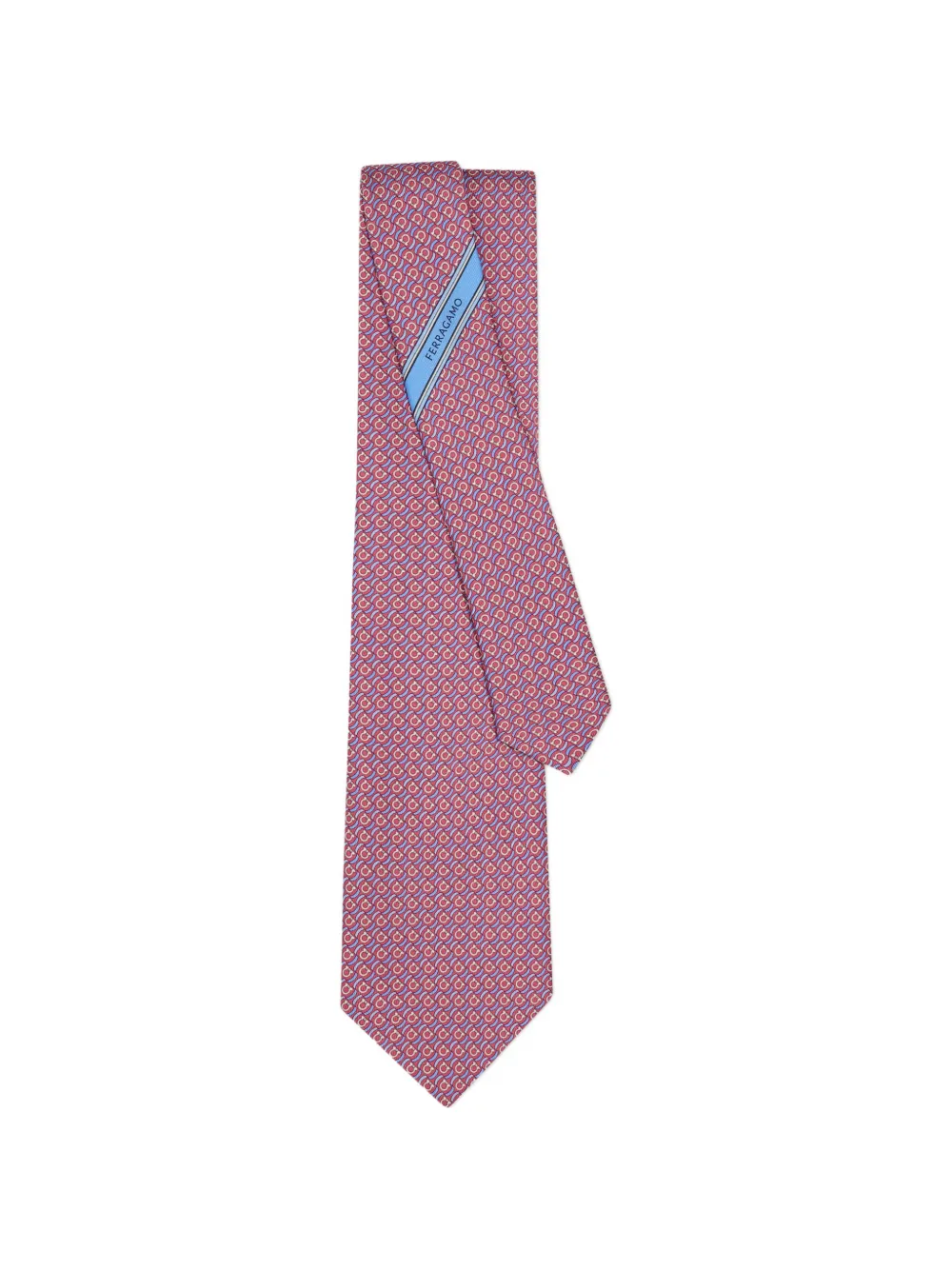 Ferragamo Brackets print silk tie Rood