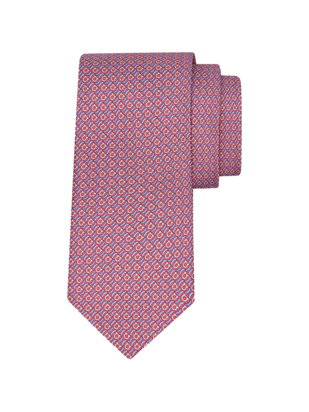 Ferragamo Brackets print silk tie Rood