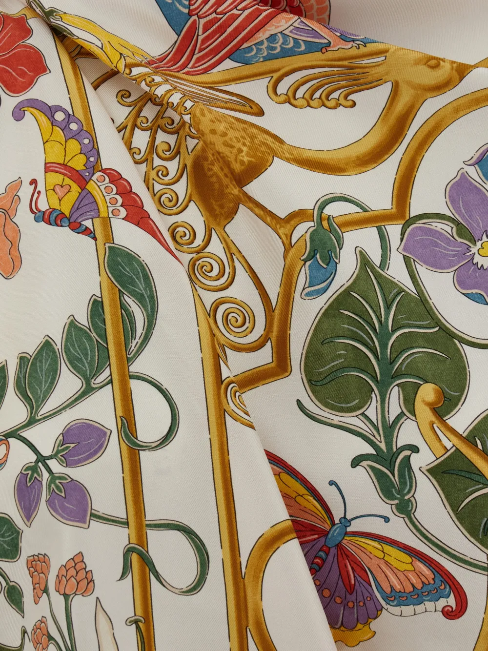 Ferragamo Liberty print silk scarf Beige