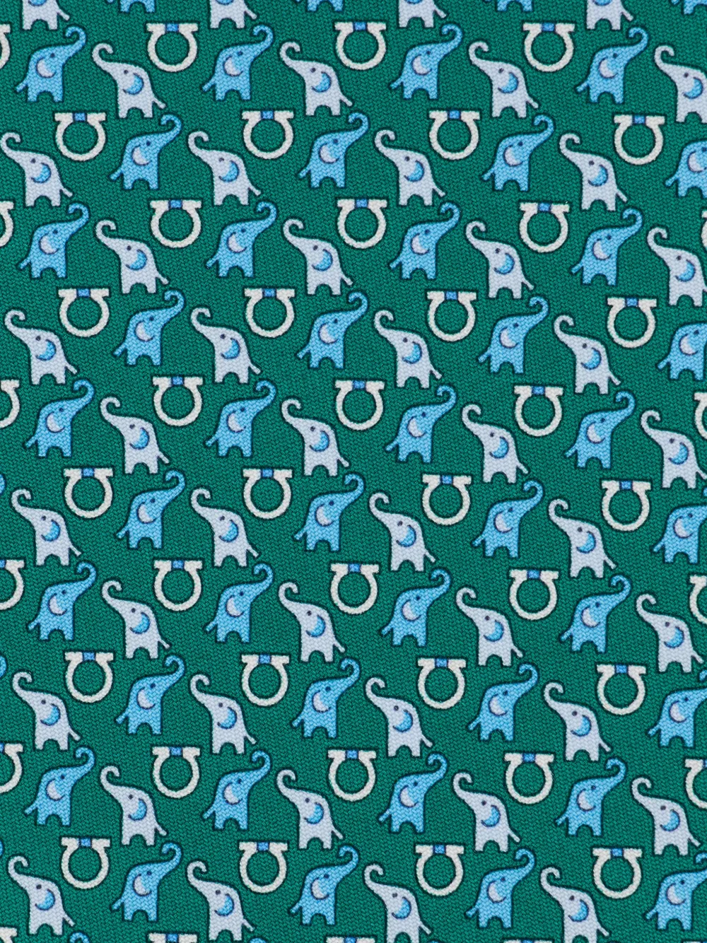 Ferragamo Baby elephant print silk tie Groen