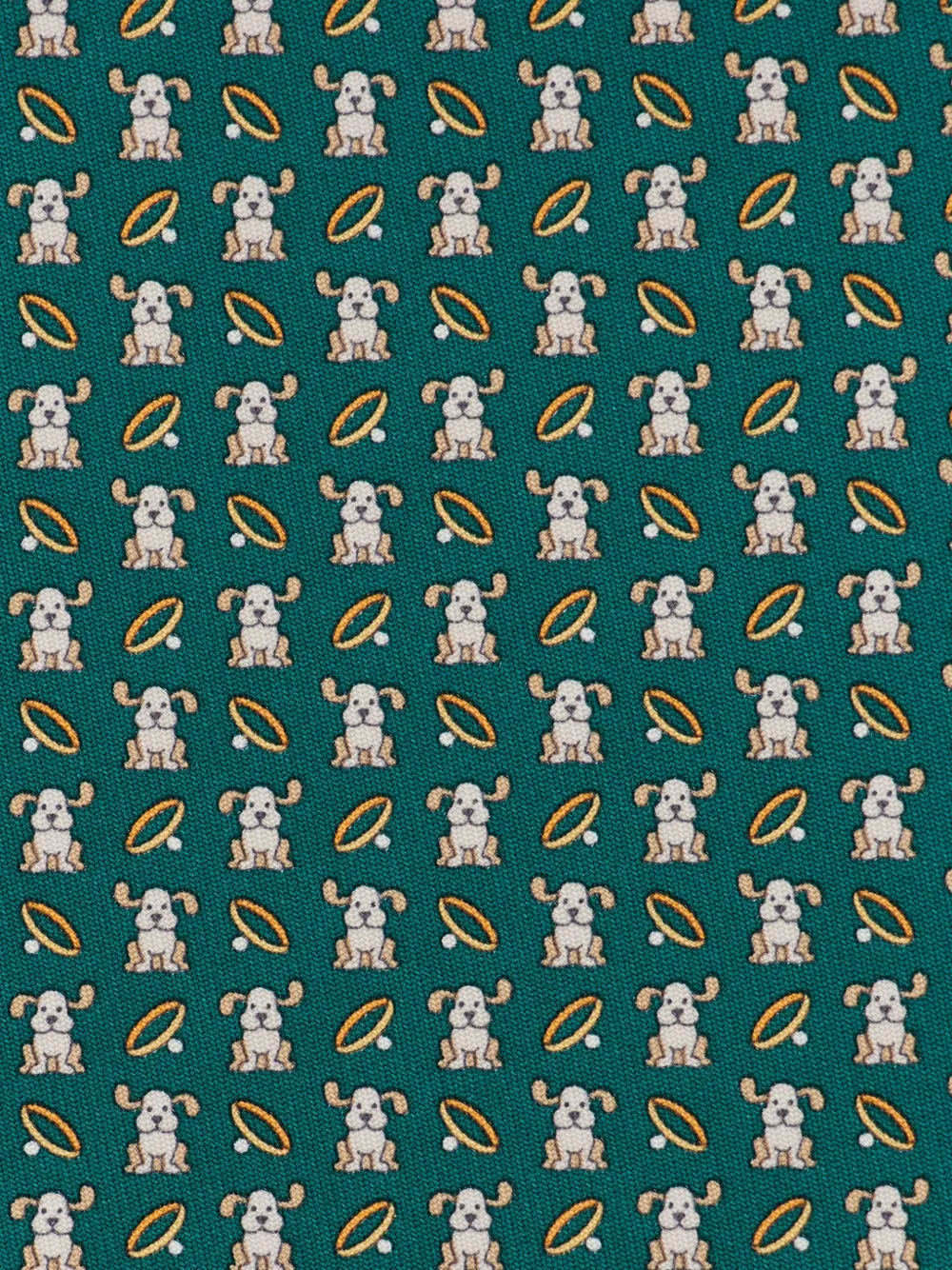 Ferragamo Fido print silk tie Groen
