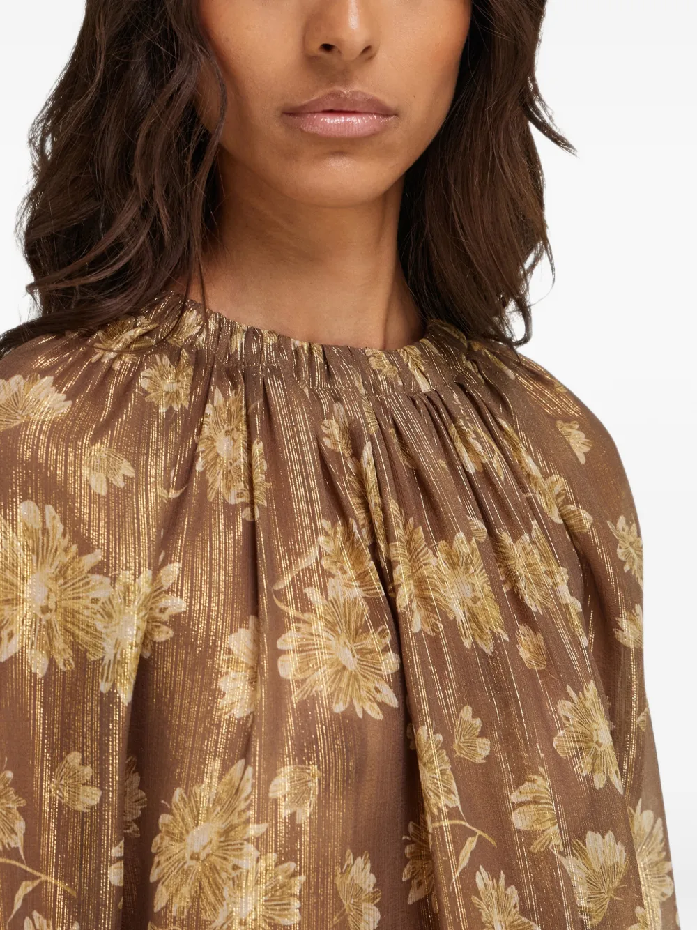 Ferragamo Silk lamé blouse Bruin