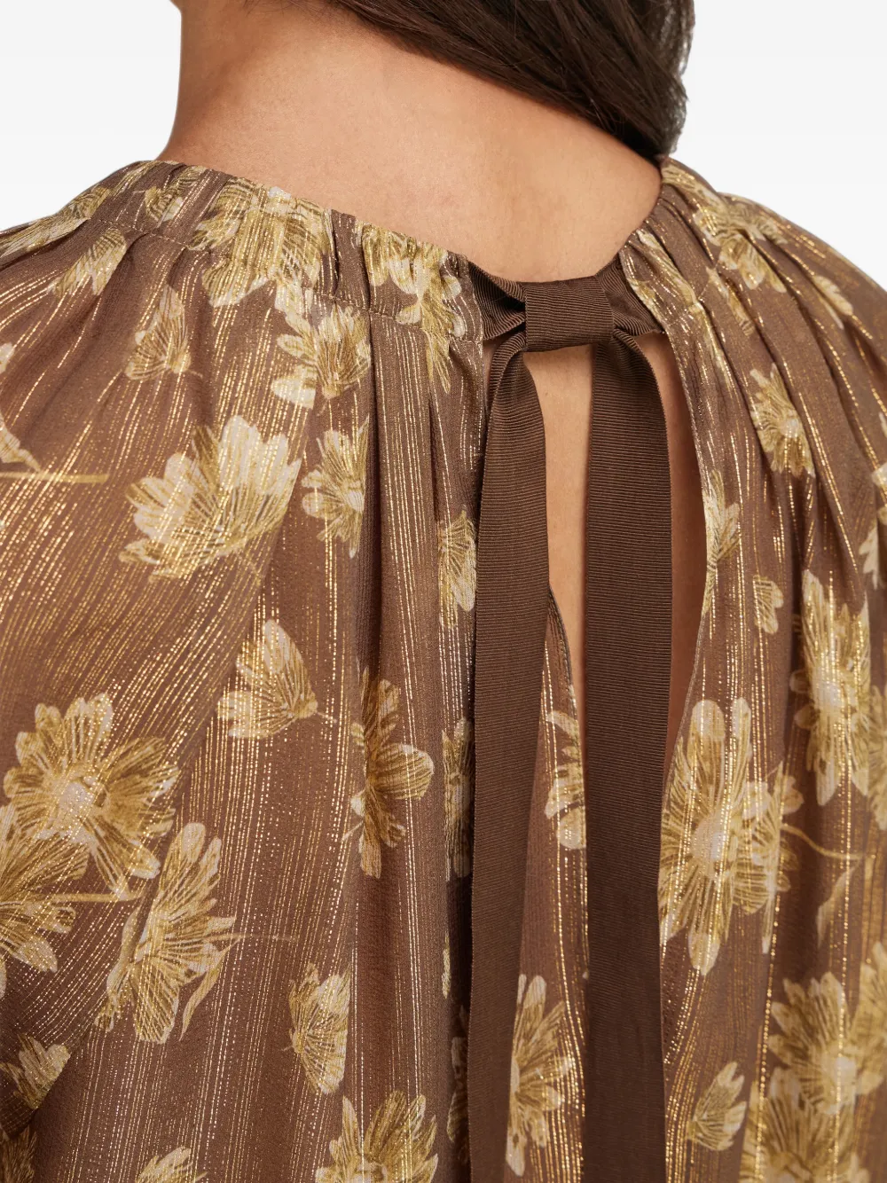 Ferragamo Silk lamé blouse Bruin