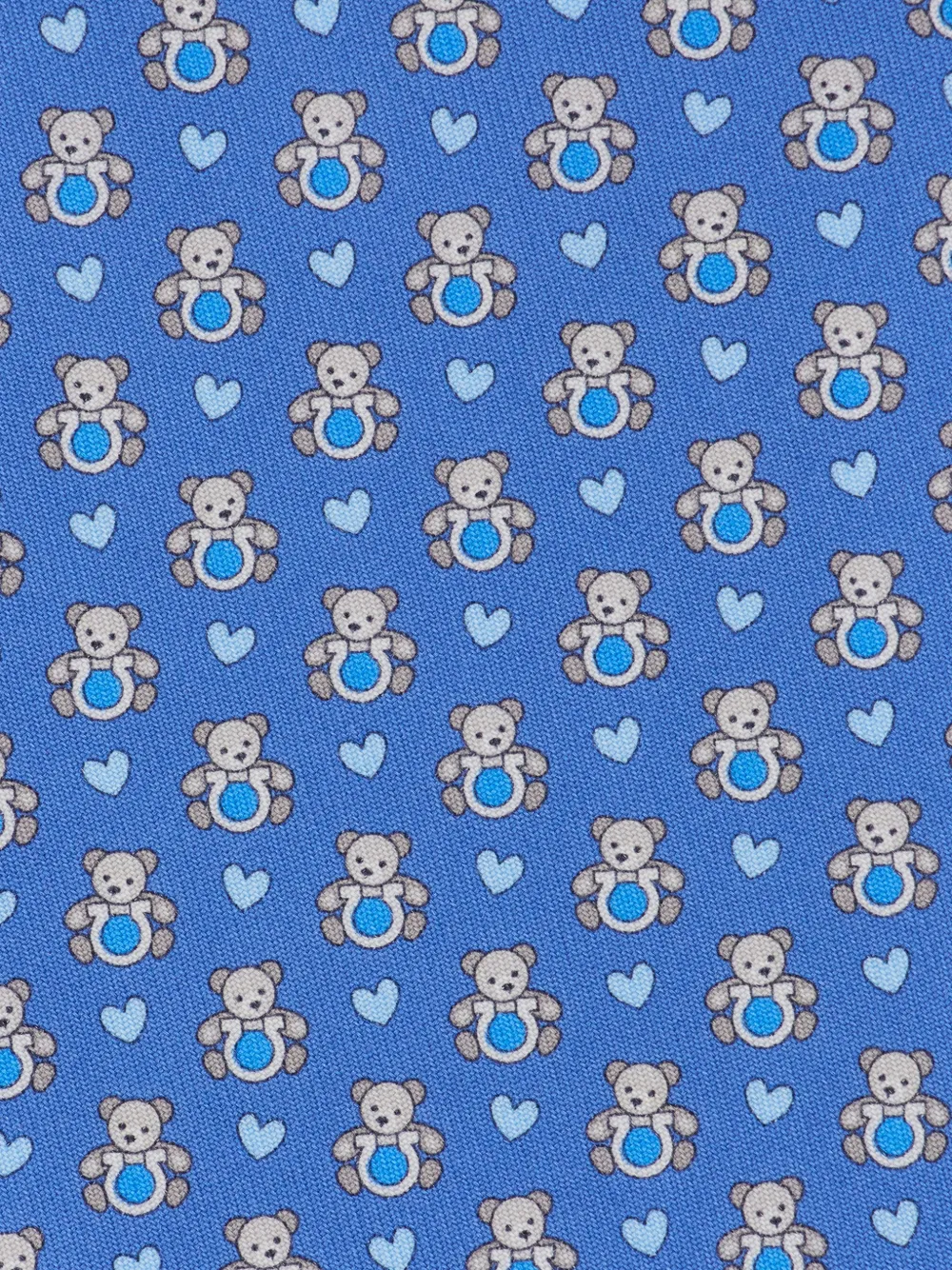 Ferragamo teddy-print silk tie Blauw
