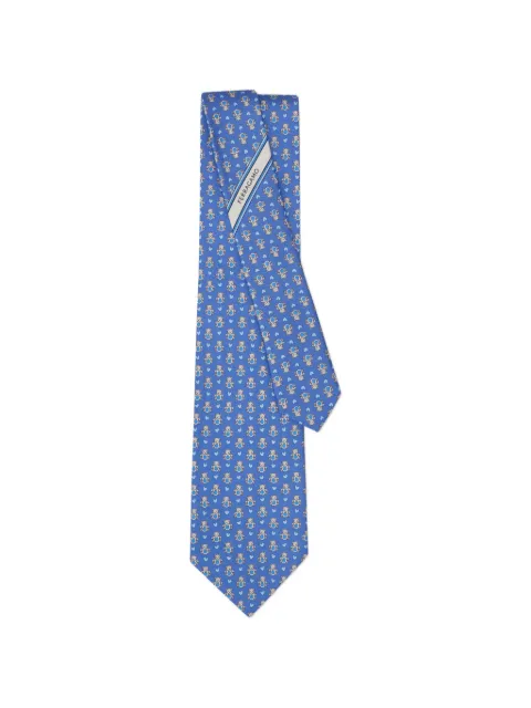 Ferragamo teddy-print silk tie