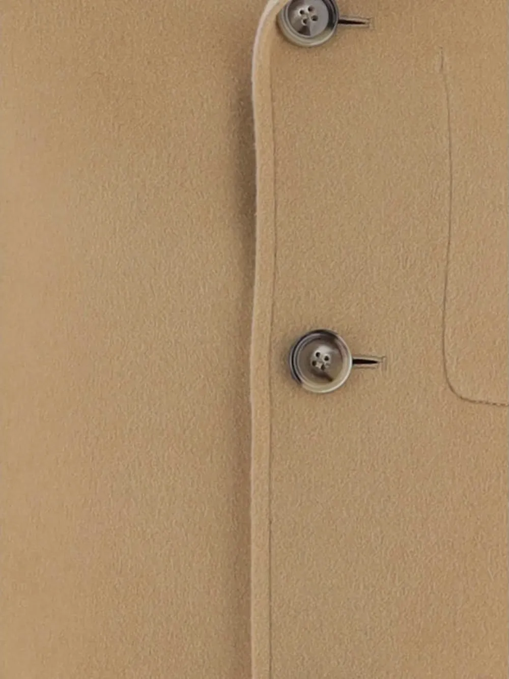 AMI Paris button-up notched-lapels coat Beige