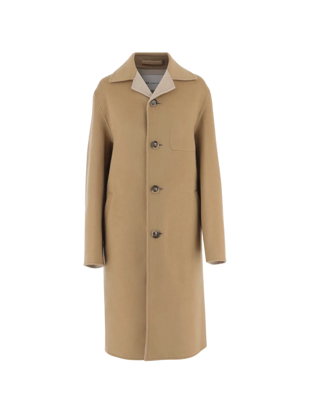 AMI Paris button-up notched-lapels coat - Neutrals
