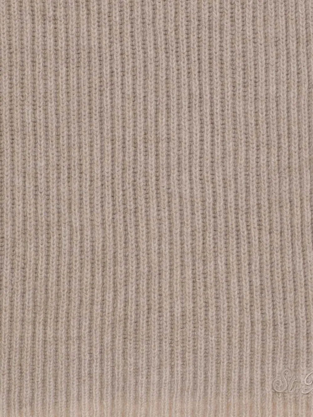 MC2 Saint Barth logo-embroidered ribbed-knit scarf Beige