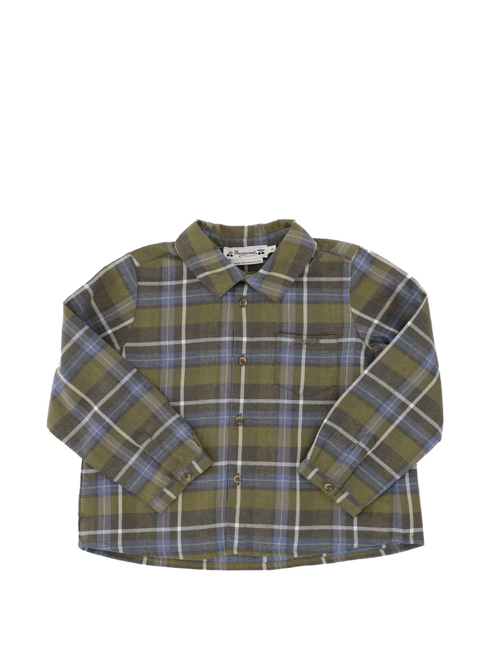 Bonpoint Martell check-pattern cotton shirt - Grün