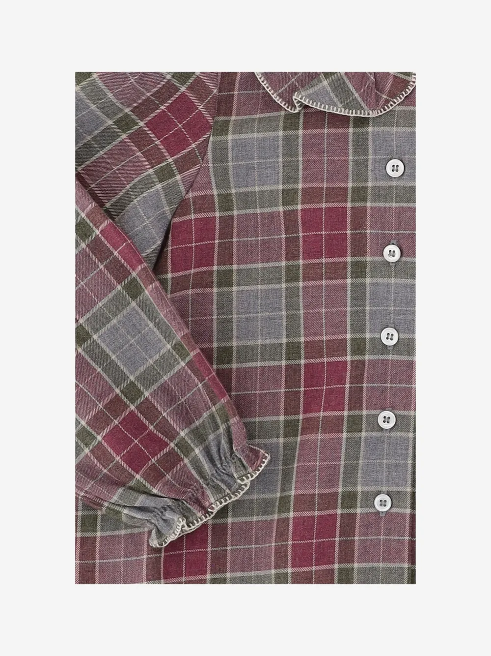 Bonpoint check ruffled-collar shirt Rood