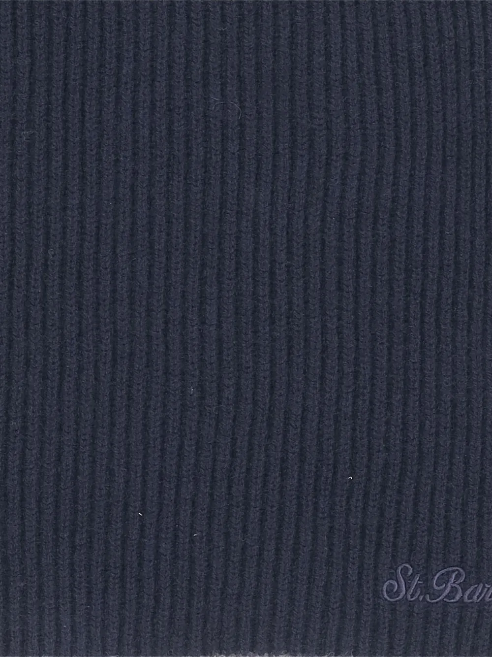MC2 Saint Barth logo-embroidered ribbed-knit scarf Blauw