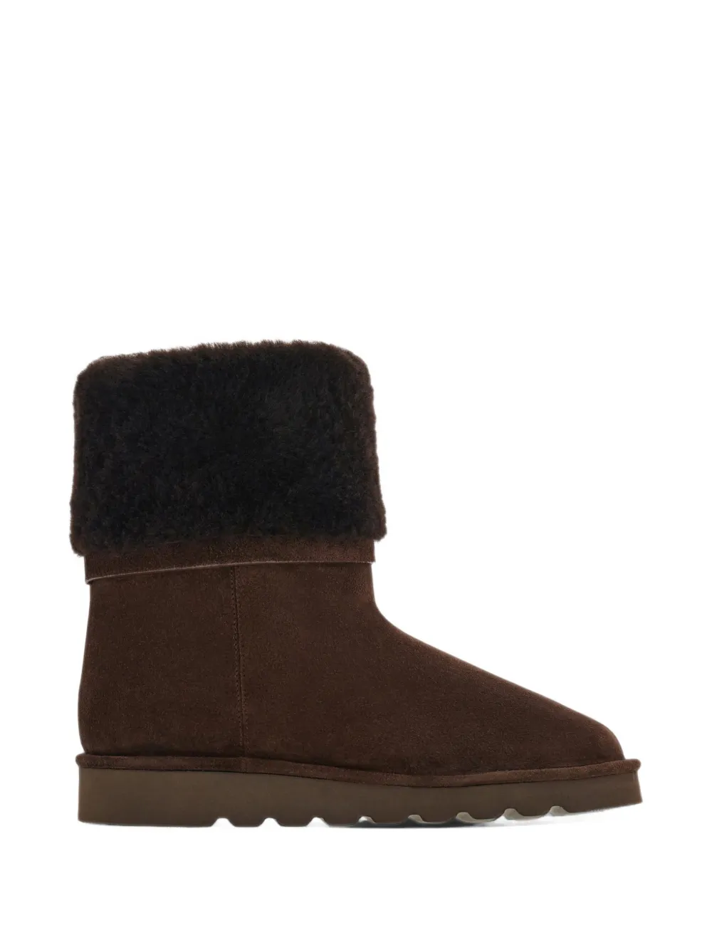Ferragamo fur-lined pull-on boots with Hug buckle - Braun