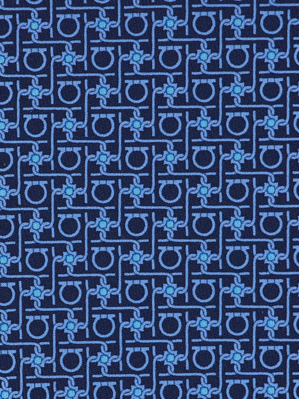 Ferragamo Diamond print silk tie Blauw