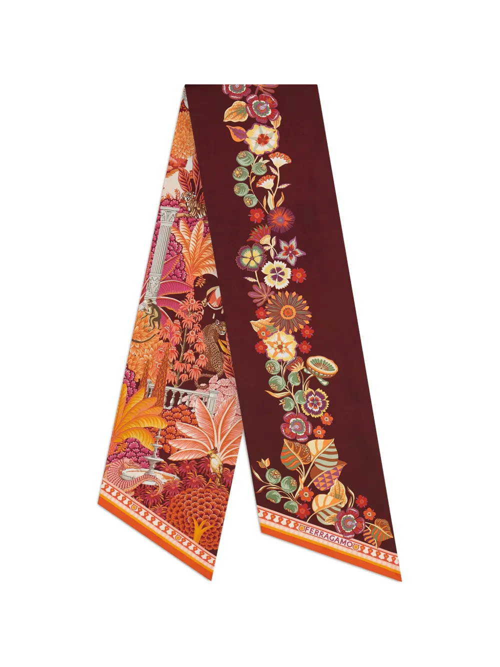Ferragamo Garden-print bandeau Rood