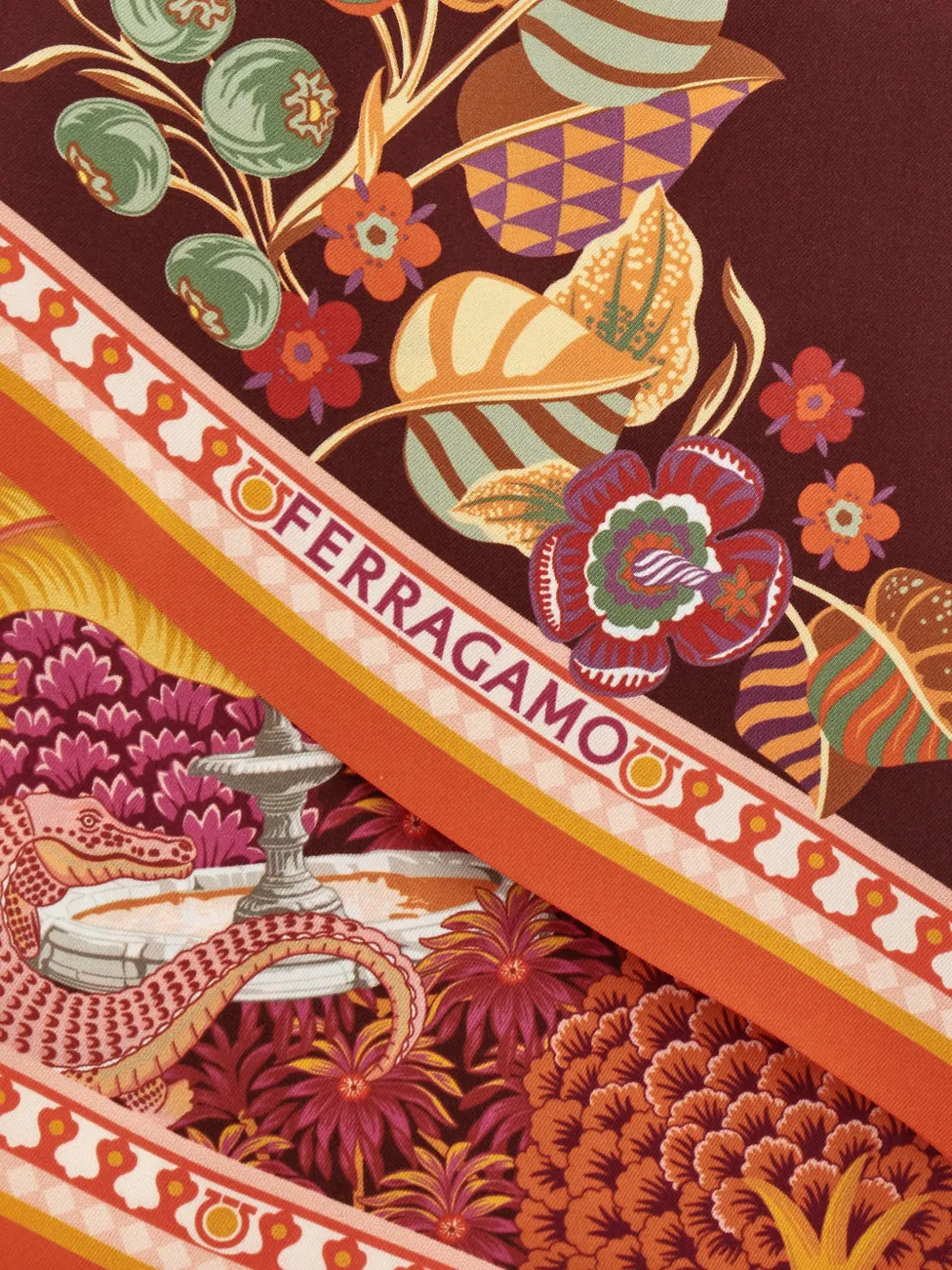 Ferragamo Garden-print bandeau Rood