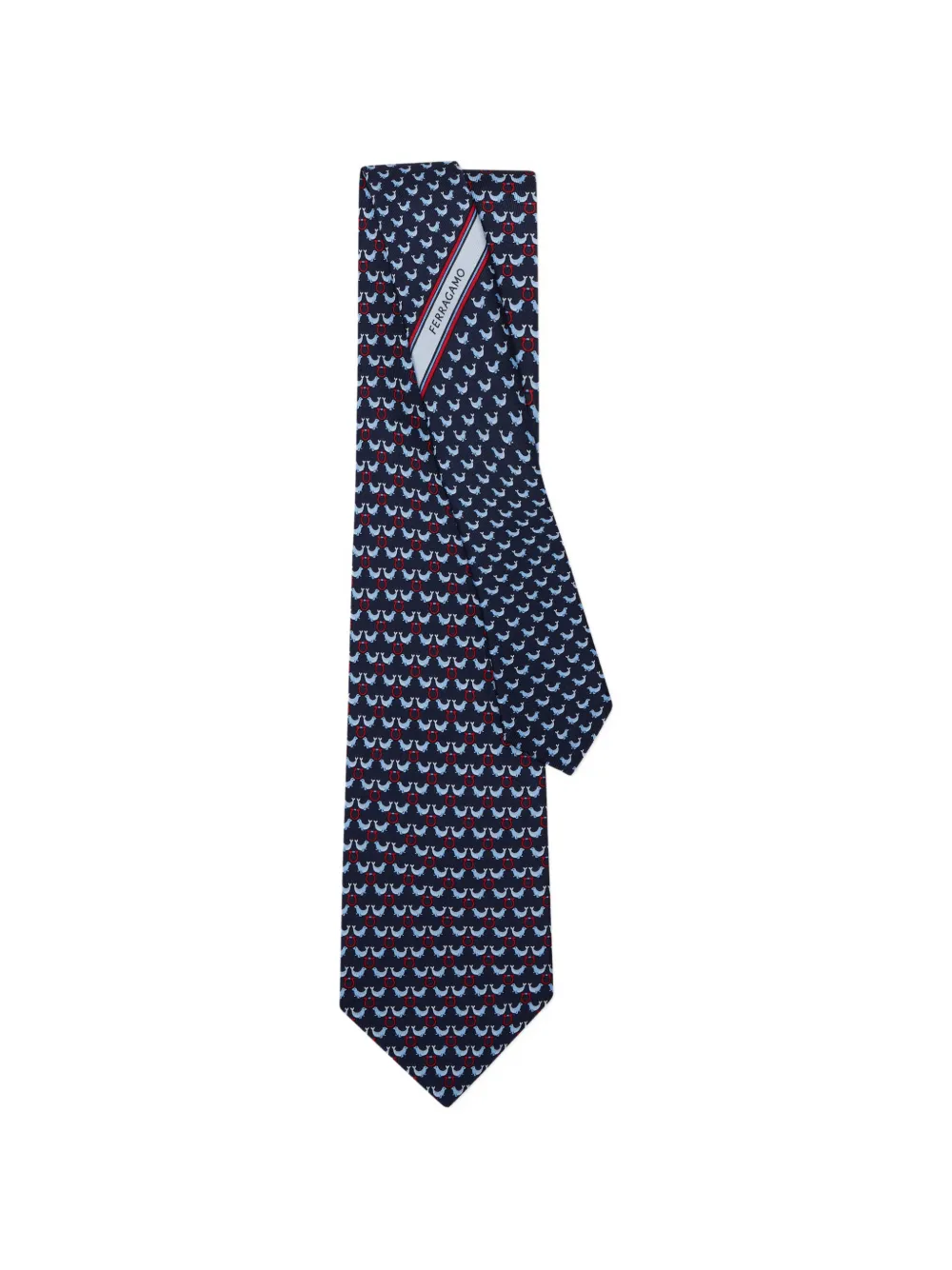 Ferragamo Circus print silk tie - Blau