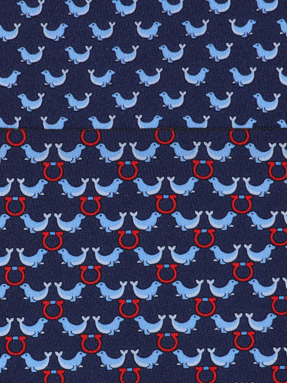Ferragamo Circus print silk tie Blauw