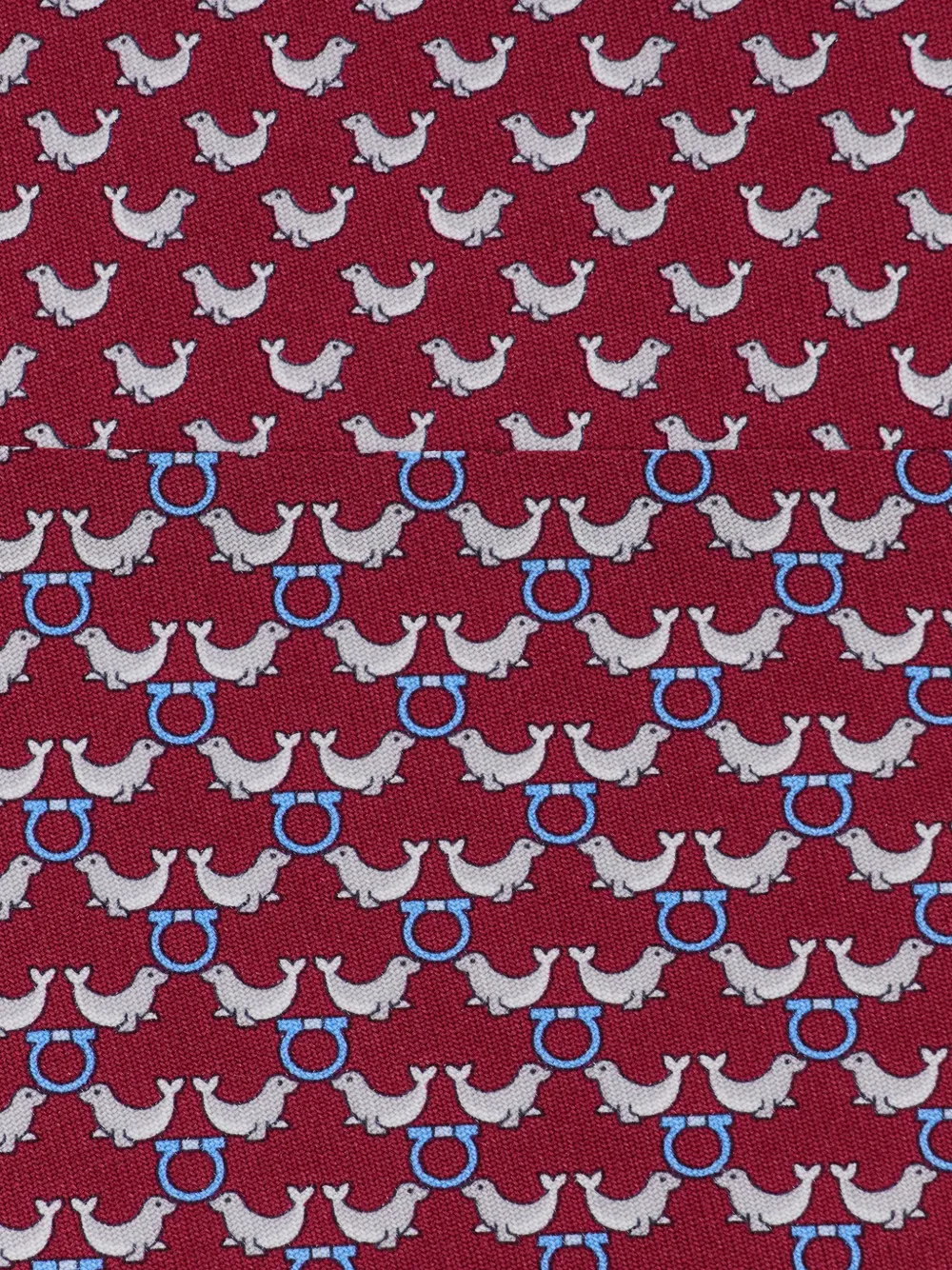 Ferragamo Circus print silk tie Rood
