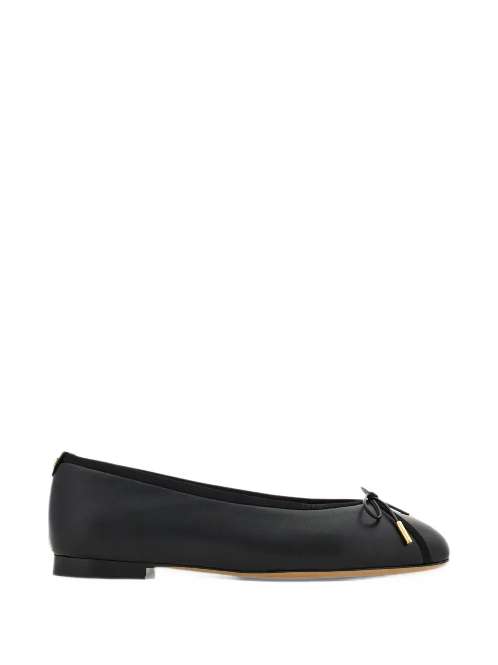 Ferragamo ballet flat with bow detail - Nero