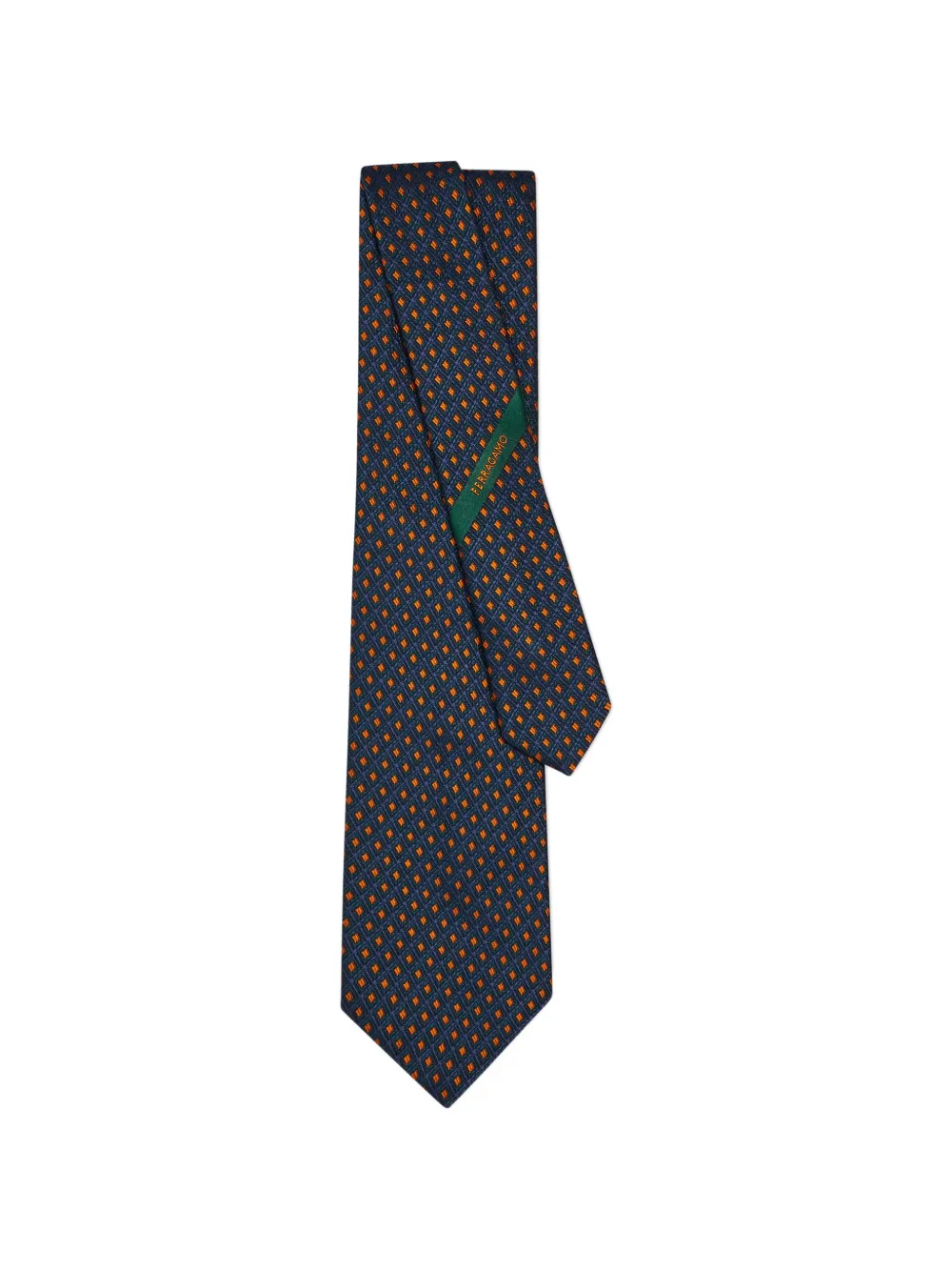Ferragamo Jacquard tie Groen
