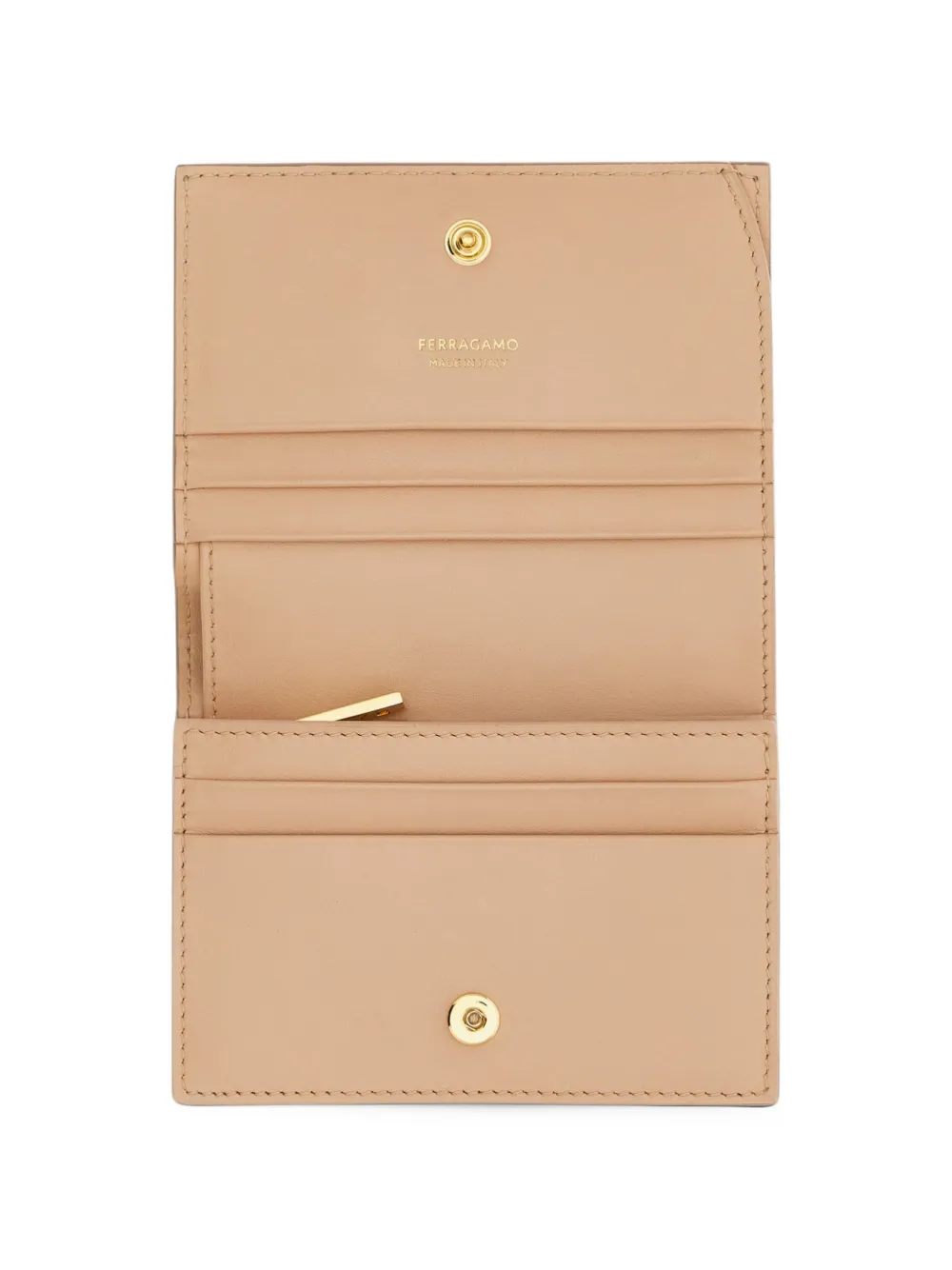 Ferragamo Gancini compact wallet Beige