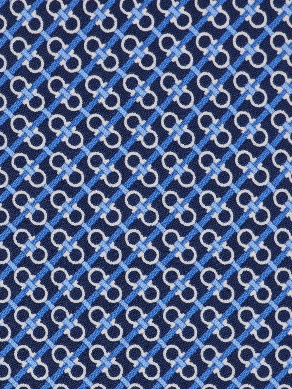 Ferragamo Gancini print silk tie Blauw