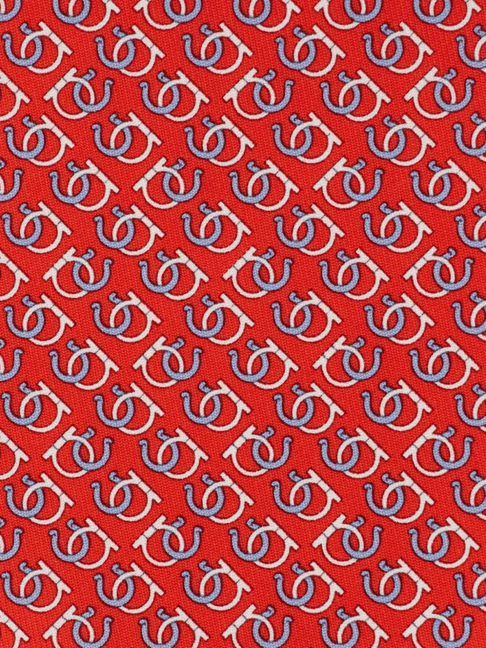 Ferragamo Good Luck print silk tie Rood