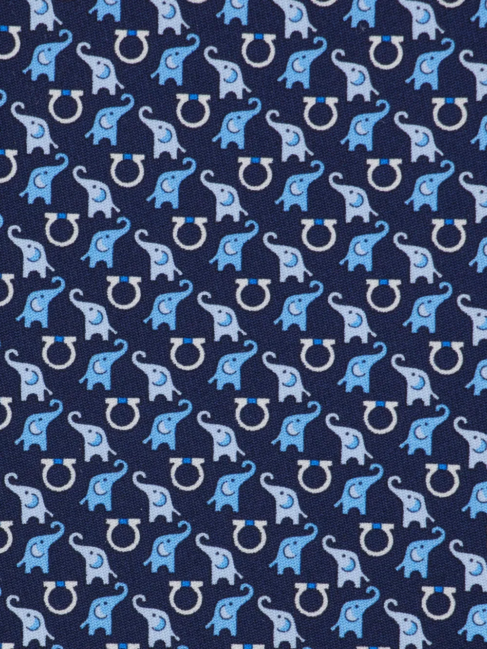 Ferragamo baby-elephant-print silk tie Blauw