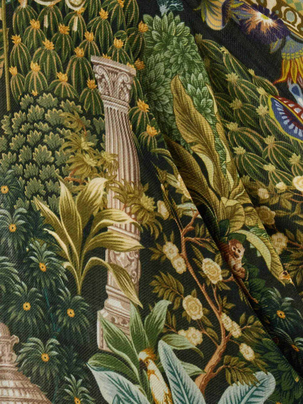 Ferragamo Garden print silk scarf Groen