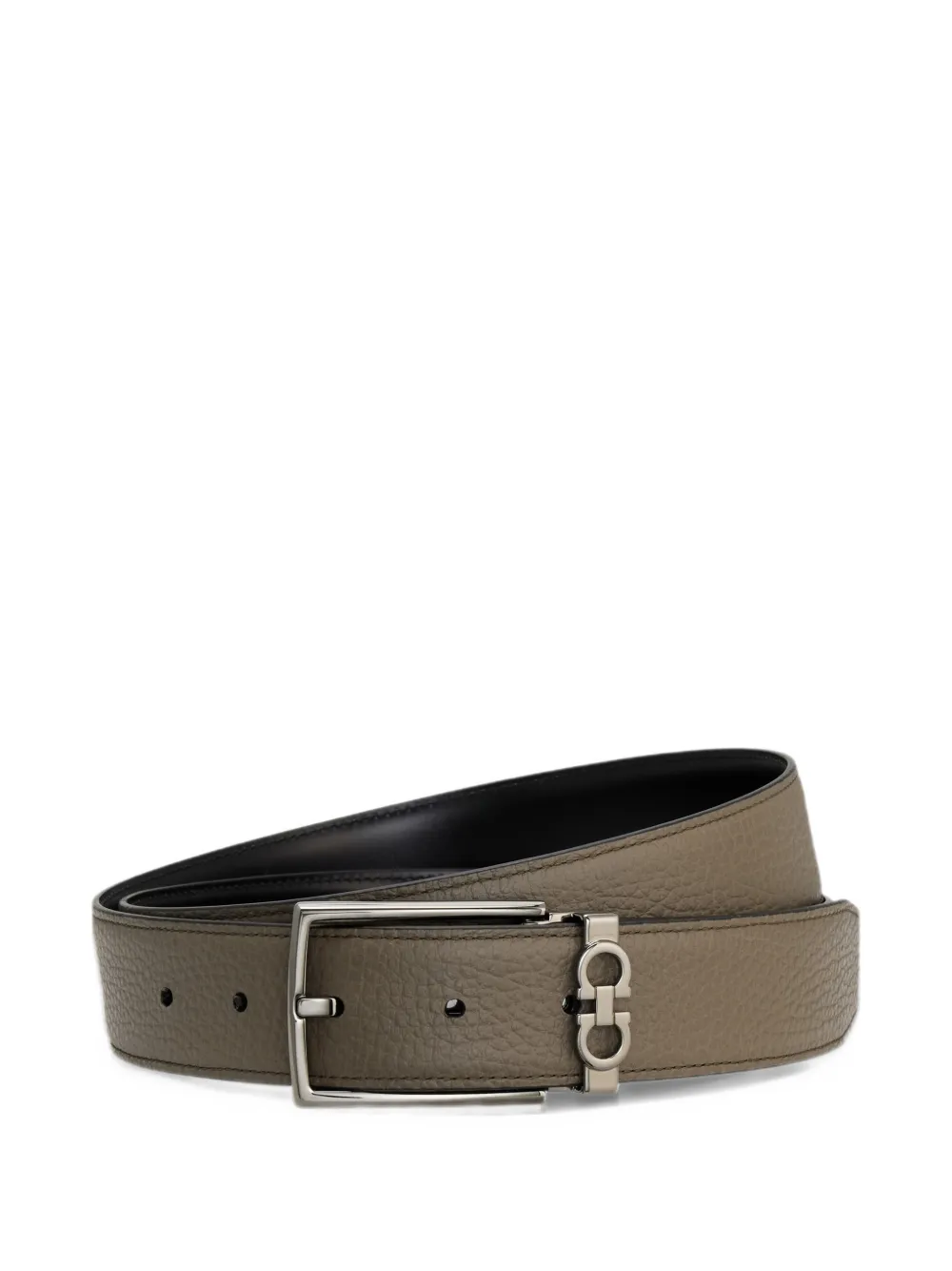 Ferragamo Reversible and adjustable Gancini belt - Marrone