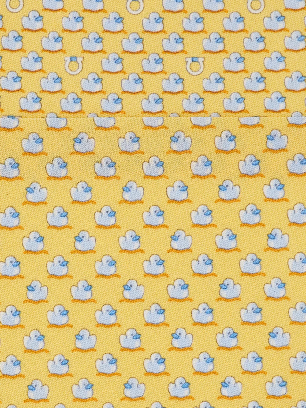 Ferragamo duckies print silk tie Geel