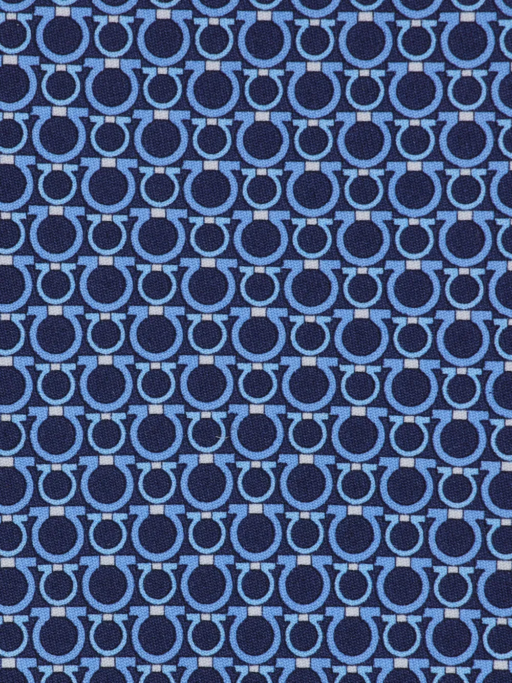Ferragamo Gancini print silk tie Blauw