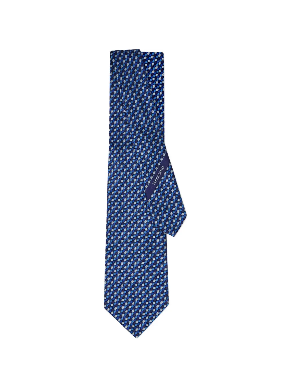 Ferragamo Murrina-print jacquard tie Blauw