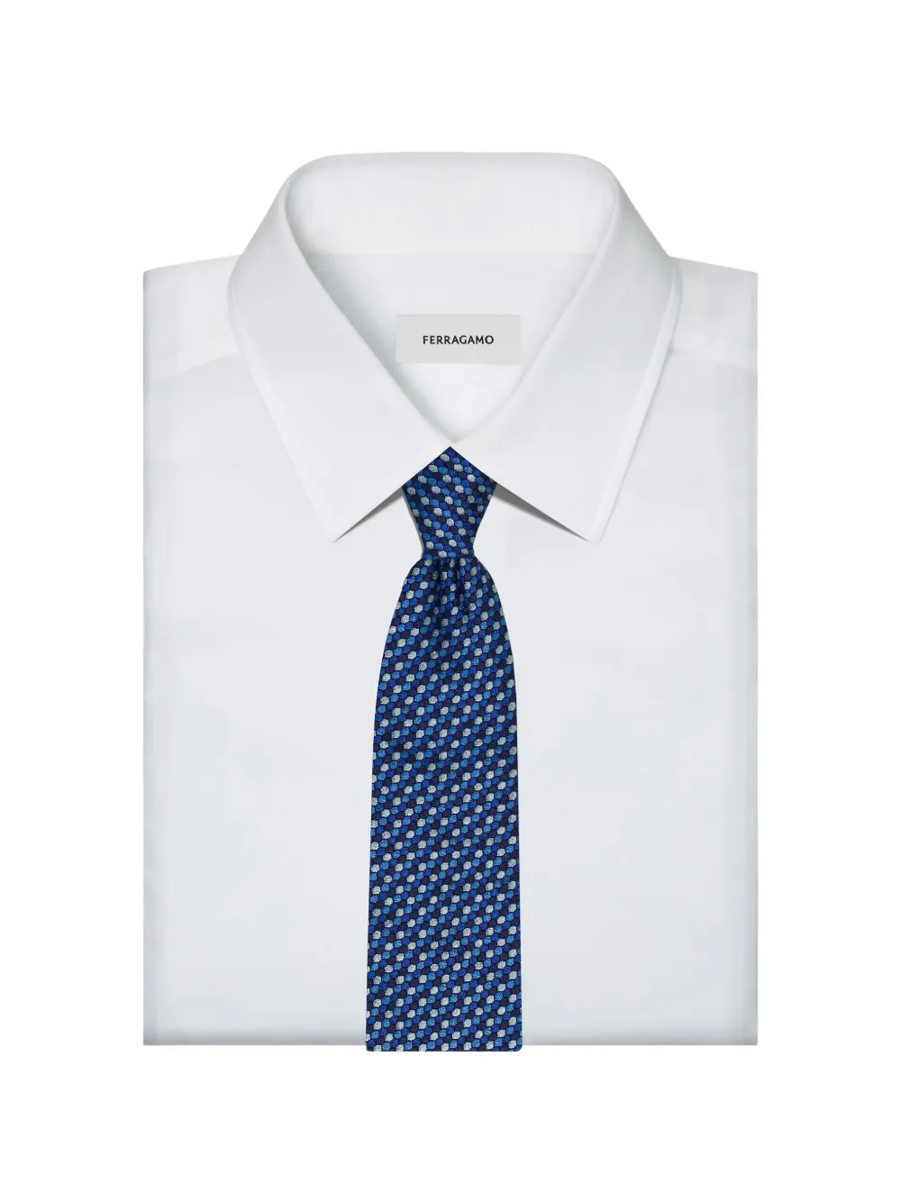 Ferragamo Murrina-print jacquard tie Blauw