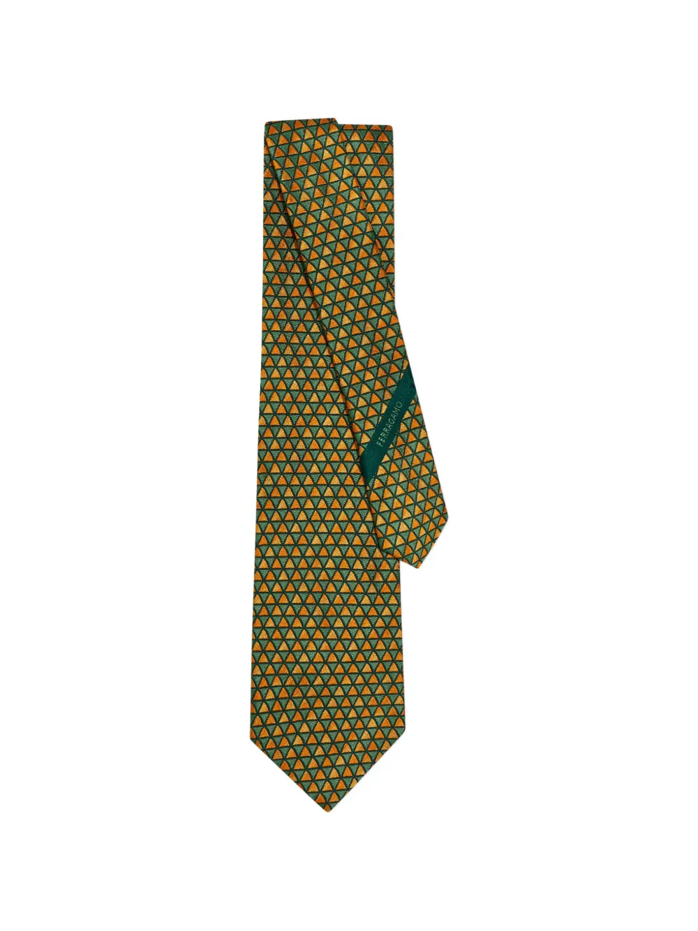 Ferragamo Graphic print jacquard tie - Verde