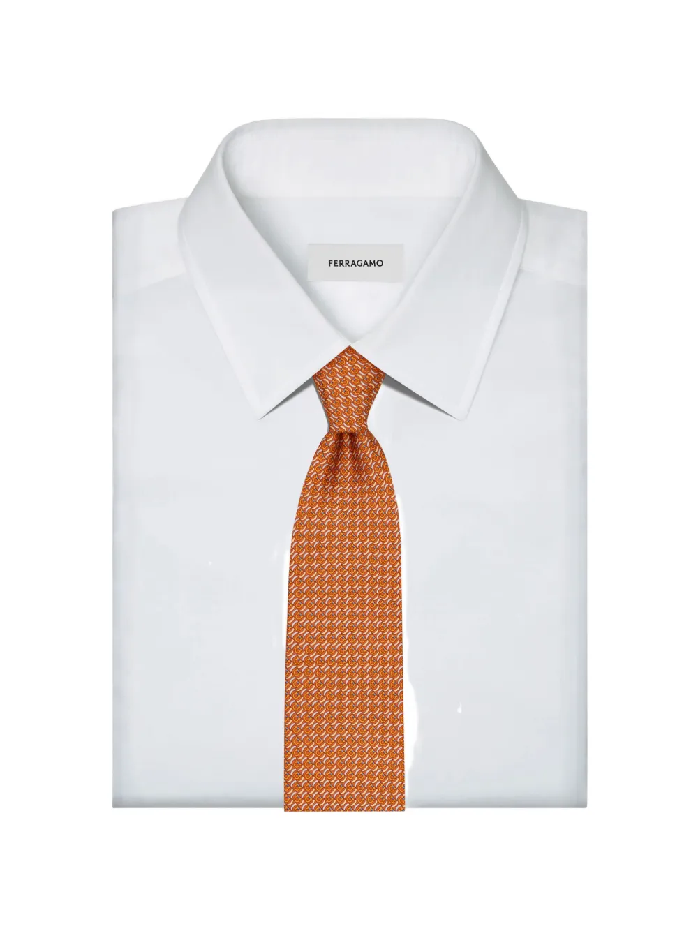 Ferragamo brackets print silk tie Oranje