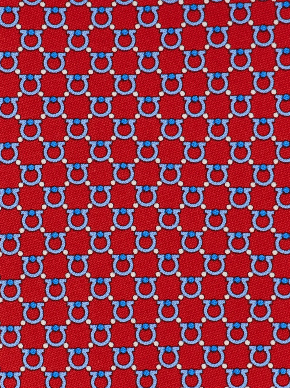 Ferragamo Gancini print silk tie Rood