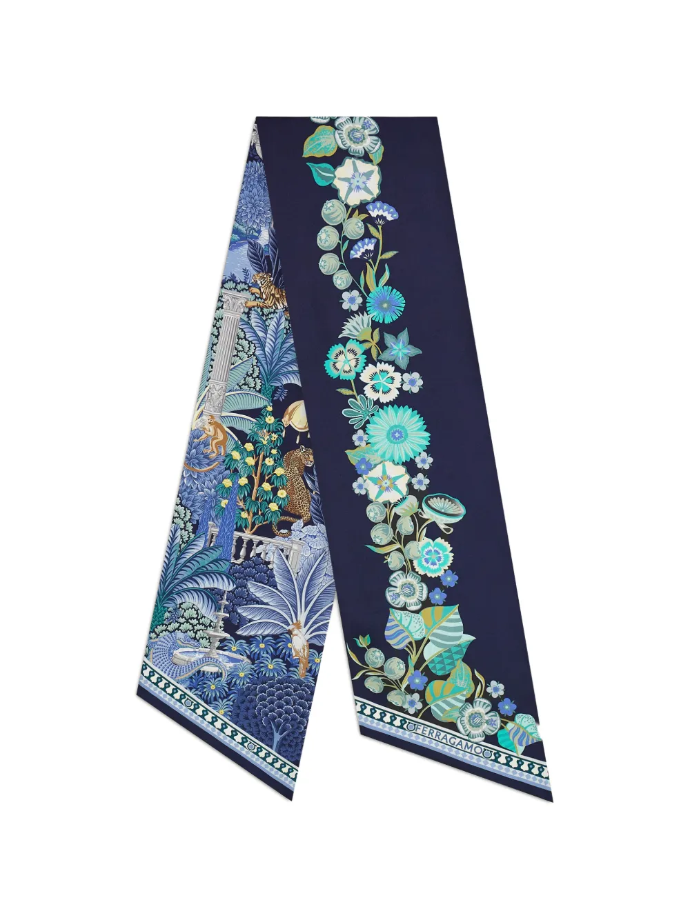 Ferragamo Garden print bandeau - Blu