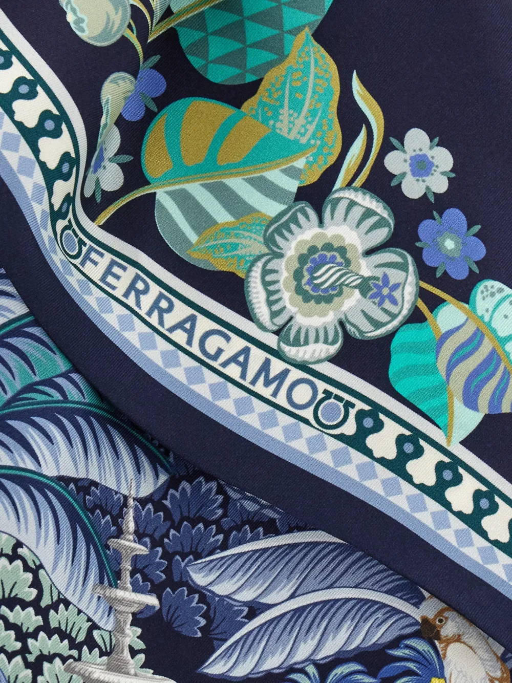 Ferragamo Garden print bandeau Blauw