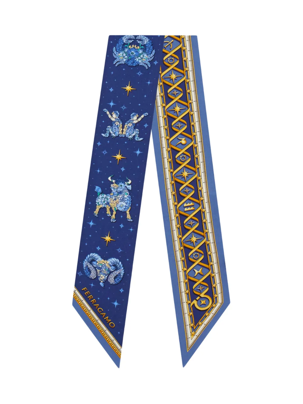 Ferragamo Horoscope print mini bandeau Blauw