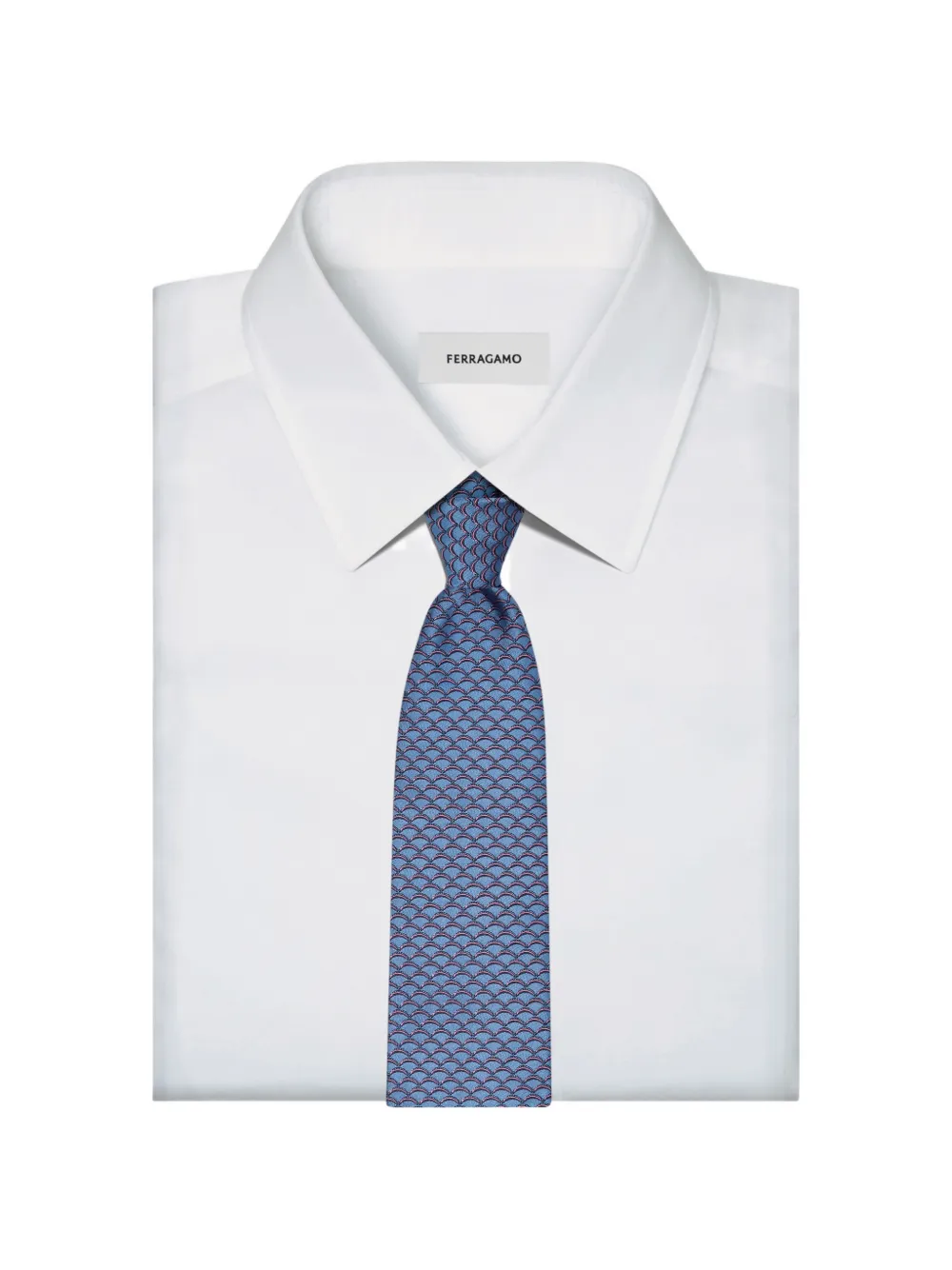 Ferragamo Archi print silk tie Infinite Inspirations Blauw