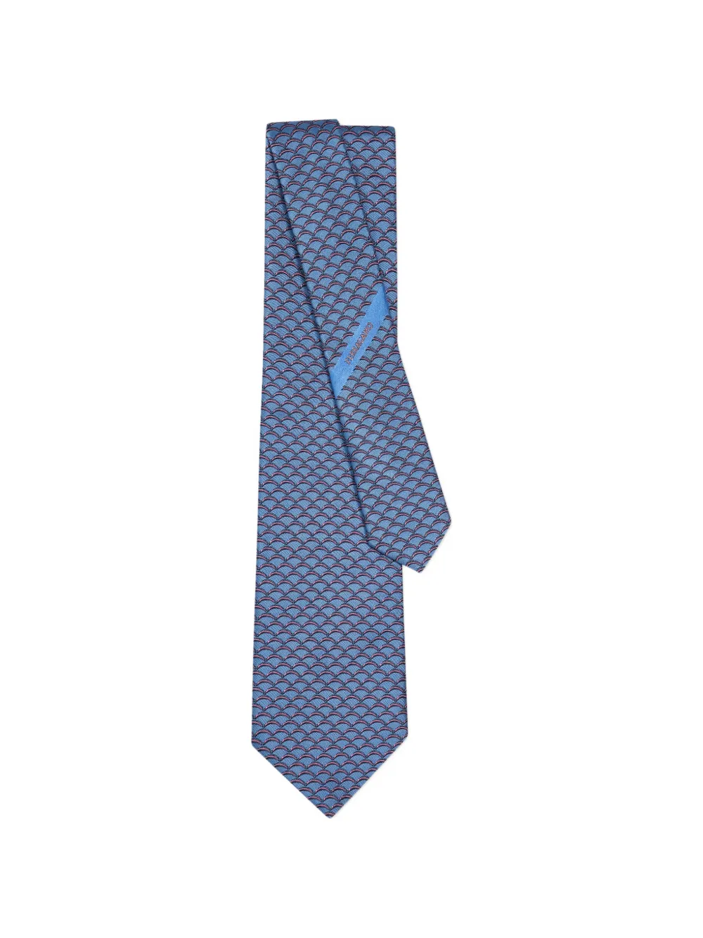 Ferragamo Archi Print Silk Tie In Blue