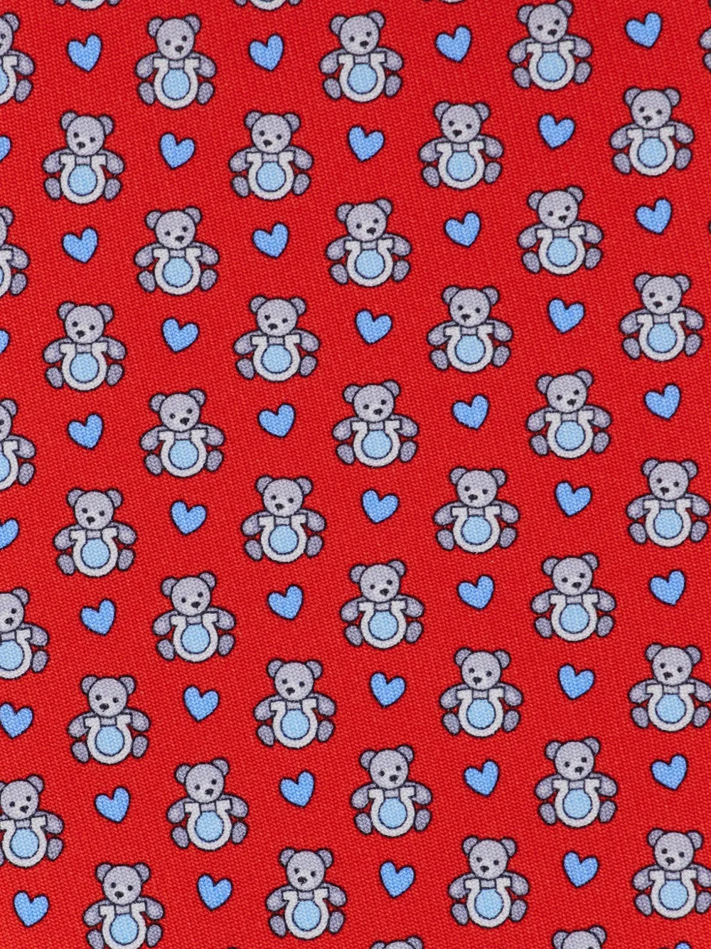 Ferragamo teddy-print silk tie Rood