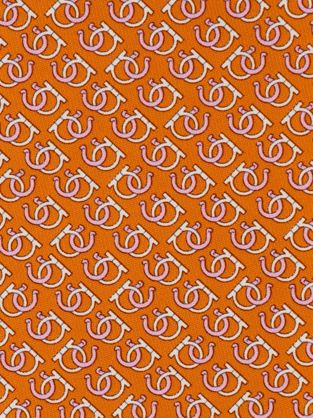 Ferragamo Good Luck print silk tie Oranje