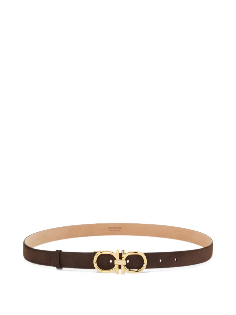 Ferragamo Adjustable Gancini belt Bruin