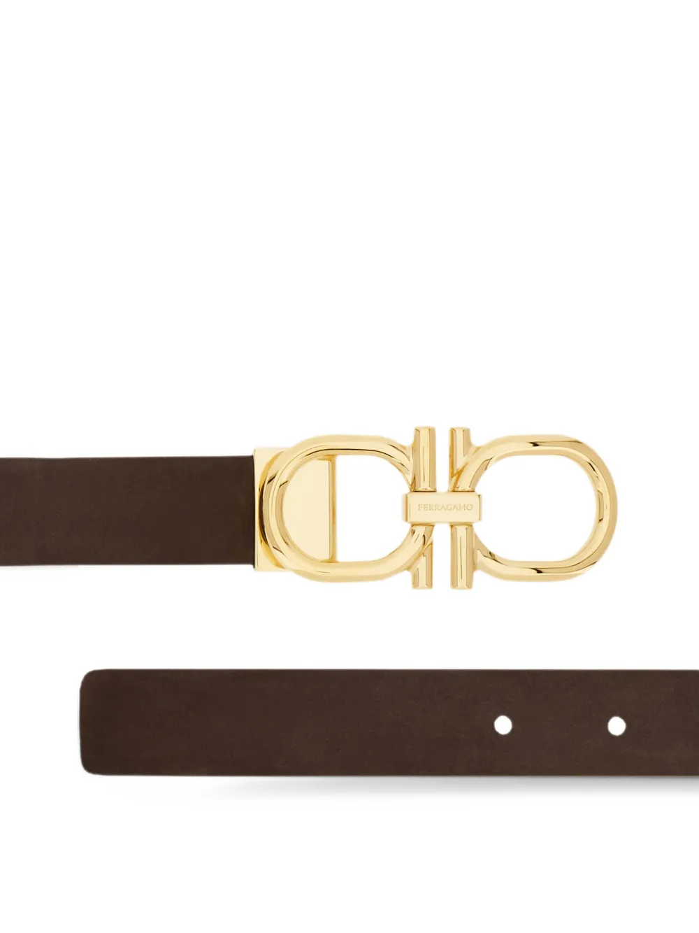 Ferragamo Adjustable Gancini belt Bruin