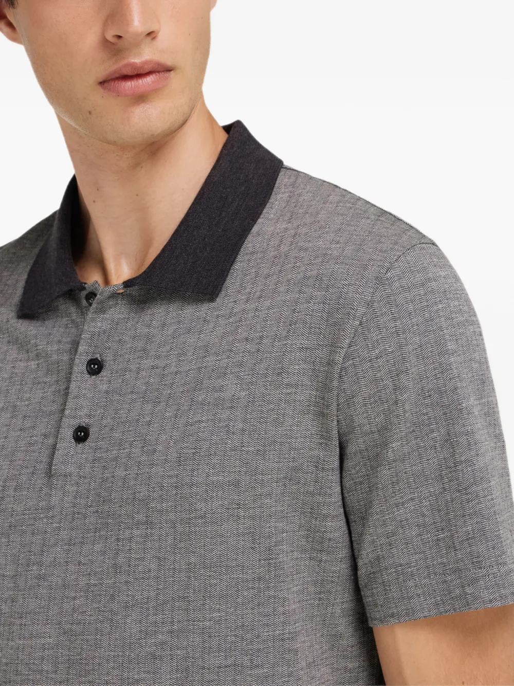Ferragamo wool and cotton polo shirt Grijs