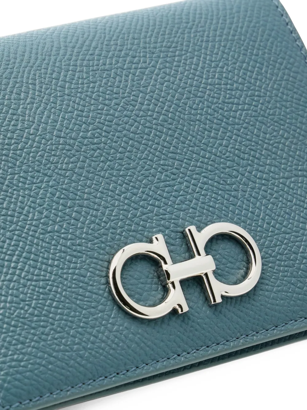 Ferragamo Gancini compact wallet Blauw