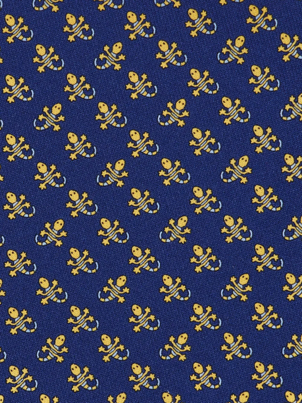 Ferragamo Gecko print silk tie Blauw